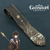 High-quality Genshin Impact Necktie For Adults Cartoon Character Style black