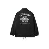 Carhartt WIP Cartoon Style Letter Tire Pattern Printed Button Long Sleeve Coach Jacket Men jackets Black CHXJKA242010N-BKX S