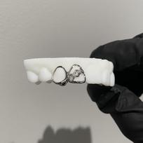 Custom 925 Silver Open Face Teeth Grillz Hand Out With Vvs Moissanite Diamond Grillz HipHop Jewelry for Women Men white