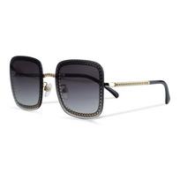 Chanel Mados grandinėlė Plastikiniai kvadratiniai akiniai nuo saulės Moteriški akiniai nuo saulės CH4244-C395S6-PALE-GOLD Basic Packaging-Eyeglass Case+Box,F,Light Gold