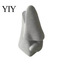 Eyeglass Stand Nose Shaped Glasses Holder Stand, 3D Printed Abstract Human Face Anti-slip Sunglasses Display Rack, Eyewear Organizer for Desk, Shelf, balta
