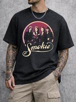 Smokie Juostos Marškinėliai Vintažinio Stiliaus Retro Roko Grafinis Marškinėlis 70-ųjų Klasikinės Muzikos Marškinėlis Unisex Gatvės Apranga S black