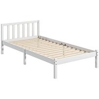 Solid wood bed frame 90x190 cm single bed with headboard and solid slatted bed base for children adults 198 x 96 x 70 cm