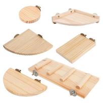 1Pc Pet Bird Parrot Wood Platform Stand Rack Toy Hamster Branch Perches For Bird Cage Toys 3 Sizes Pet Station Board 1