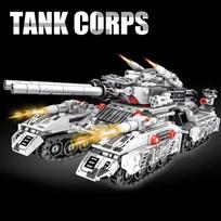 Military Vehicle Tank 8in1 Airplane Truck Model Building Blocks DIY Bricks Kids Construction Toys Gifts for Boys Adult gray