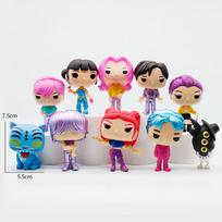 K pop Demon Hunters Action Figure 10Pcs/Set Saja Boys Derpys Tiger Rumi Mira Zoey Sussy Gift Collection Model Toy beige