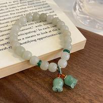 100% Natural Jade Stone Sweet Lily Of The Valley Flower Female Bracelet Original  For Women 2024 New Style