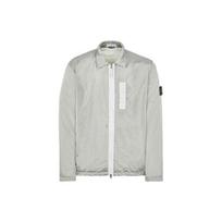 Stone Island FW22 Metalinio Nailono Vienspalvė Striukė su Polo Apykakle ir Ilgomis Rankovėmis Vyriška Striukė Perlo Pilkumo 7715Q0519-V0061 M
