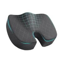 Breathable Memory Foam Lumbar Support Cushion for Office, Car, or Student Chair Hip Cushion black