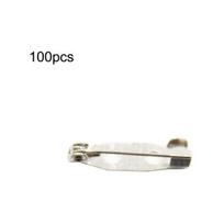 100Pcs Practical Alloy Brooch Bar Backs Safety Pins with Holes for Jewellery Findings 20mm white