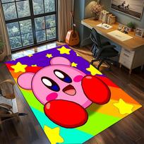 Kirby Floor Mat Gamer Bedroom Household, Non Slip Washable Large Area Rug Carpet Home Styling.-TING 60x90cm purple