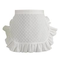 Cotton Half Apron with Daisy Print & Lace Hem Breathable Adjustable Waist Rustic Kitchen Apron for Home Cooking Gardening Farmhouse Style Apron B