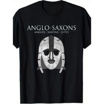 Anglo-Saxon Viking T-Shirt - 100% Authentic Norse History Replica with Viking Shield & Rune Print, Saxon/Jute Tribal Design, Medieval Costume for 3XL juoda