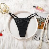Women's Lace Thong Underwear Adjustable Low Breathable Sexy String Panties L juoda