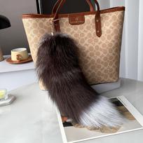 40cm Tikros Lapės Uodegos Raktų Pakabukas Unisex Pompom Pakabukas Krepšio Papuošalas Automobilio Raktų Pakabukas Mieli Pūkuoti Raktų Pakabukai Moterims Krepšio Aksesuarai Dovanos black