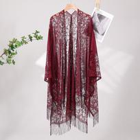 European & American Style Lace Shawl: Hollow Sun Protection Cardigan, Summer Swimsuit Bikini Cover-Up.