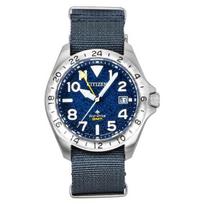 Citizen Promaster Land GMT Analoginis Pilkas Nailoninis Dirželis Tamsiai Mėlynas Ciferblatas Eco-Drive Nardymo BJ7150-09L 200M Vyriškas Laikrodis tamsiai mėlyna spalva