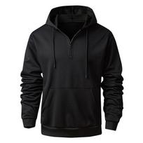 Men's Solid Color Half-Zip Sweatshirt Hoodie Men's Sports Large Size Casual Sweatshirt L juoda
