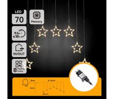 Aigostar - LED lauko kalėdinė girlianda 70 LED / 230 V 1,2 x 1 m IP44 šiltai balta, su žvaigždėmis