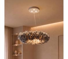 Brilagi - LED pakabinamas šviestuvas ant laido FEATHER 3xE27/40W/230V + 3xLED/3W, skersmuo 50 cm, pilka