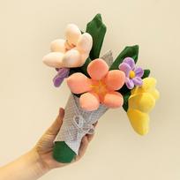 30cm Plush Flower Bouquet in Shadow Box, Framed Rose Bear Art for Home, Valentine's Day Present 30cm【0.11kg】 rožinė