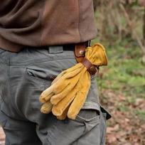 1 vnt. Nešiojamas lauko odinis pirštinių klipas Kūrybiškas diržo pakabinamas pirštinių laikymo žiedas Daugiafunkcinis PU odos laikymo kabliukas ruda