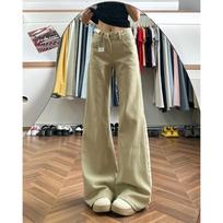 Women's Khaki Retro Micro-Flare Low-Waist Jeans - Autumn 2025 3XL