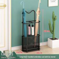 Prabangus metalinis skėčių stovas prieangiui arba lifto įėjimui Cat Ear Style - Aurora Black (Simple)