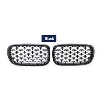 Poros automobilio priekinio buferio deimantinės inkstų grotelės, skirtos BMW X5 X6 M F15 F16 F85 F86 2014-2017 Chrome Black Meteor Style Racing juoda