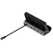For Steam Deck Dock Docking Station with Fan HDMI-Compatible 4k@60hz Gigabit Ethernet USB-C PD Full Speed Charging for ROG Ally black