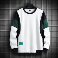 Men's Casual Color Block Crew Neck Sweatshirt Loose Fit Long Sleeve Pullover Top M balta