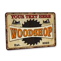 Personalized Workshop Metal Sign Wall Decor Man Cave Vintage Retro Plaque balta