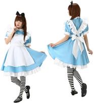 Alisos stebuklų šalyje dangaus mėlynumo tarnaitės Cosplay kostiumas - Mielas anime aprėždas pasirodymui XXL dangaus mėlyna spalva