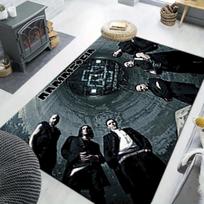 1Pc Rammstein theme Printed rectangle carpet, home door mat, outdoor travel protection carpet A1 40x60cm( 15x23in ) gray