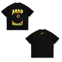Hip Pop Tops New ASAP ROCKY Shortsleeved High Street Unisex Women Gothic Tees AAP Portrait Loose Casual Harajuku Tops Unisex S