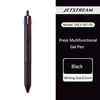 uni JETSTREAM 3 viename daugiafunkcinis rašiklis, spalvos 0,5 mm juodas/raudonas/mėlynas šerdelės, multifunkcinis ištraukiamas, skirtas užrašams rašyti black
