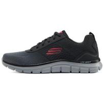 Skechers Track Ripkent Fabric Mesh Sports Round Toe Lace-Up Low-Top Lifestyle Shoes Men sneakers Carbon-Black 232399-BKCC 43 black