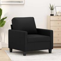Vidaxl Fotel, Czarny, 60 Cm, Obity Sztuczną Skórą