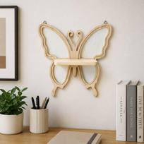 Butterfly Shaped Wall Shelf Home Decor Wood Floating for Office Living Room Photo