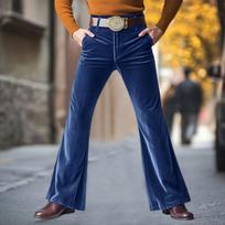 Men's Retro Bell Bottom Jeans High Waist Flare Denim Pants 70s Style Vintage Stretch Trousers with Classic Fit XL mėlyna