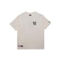 New Era MLB New York Yankees Embroidered Vintage Crew Neck Cotton Short Sleeve T-Shirt Men T-Shirts Ivory 14187343 L