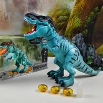 Elektrinis žaislas Didelis vaikščiojantis purškiantis dedantis kiaušinius robotas dinozauras Vaikams su šviesa garsu Mechaninis dinozaurų modelis Žaislai blue