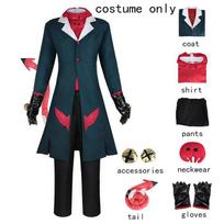 Helluva Boss Blitzo Cosplay Costume Party Uniform Suit with Tail Halloween Outfits Blitzo Full Set for Anime Cosplay XXL black