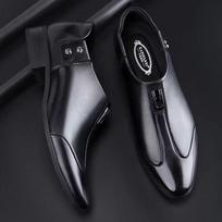 Men's Fashion One-step Formal Shoes-fashionable British Style, Durable Rubber Sole, Comfortable, Business Casual, One-step, Lazy Shoes 38 juoda