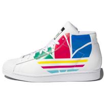 Adidas Originals Pro Model Synthetic Leather Shock Absorbing Durable Breathable Mid-Top Sneakers Unisex Sneakers White Red FY1549 44 blue