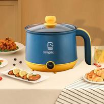 Electric Pot 1.8L Shabu Noodle Cooker for Noodles Rice College Blue mėlyna
