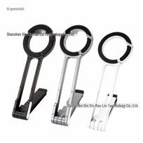 Folding Magnetic Phone Holder & Tripod: Portable Carabiner Stand for Live Streaming & Selfies gray