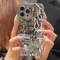 Raukšlėtas sidabravimas 15pro telefono dėklui, skirtas iPhone 14promax, Apple telefono dėklui For iPhone11 gray