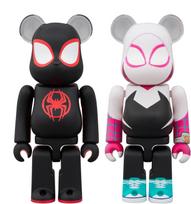 Medicom Toy BERBRICK Spider-Man (Miles Morales) & Spider-Gwen 2-Piece Set, Approx. 70mm Tall, Non-Scale, Pre-Painted, Complete Figures