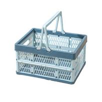Sulankstomas sandėliavimo dėklas Plastikinis sulankstomas sandėliavimo krepšys Didelės talpos sukraunamas dėklas su rankenomis biurui, miegamajam, virtuvei, žaidimų kambariui S mėlyna
